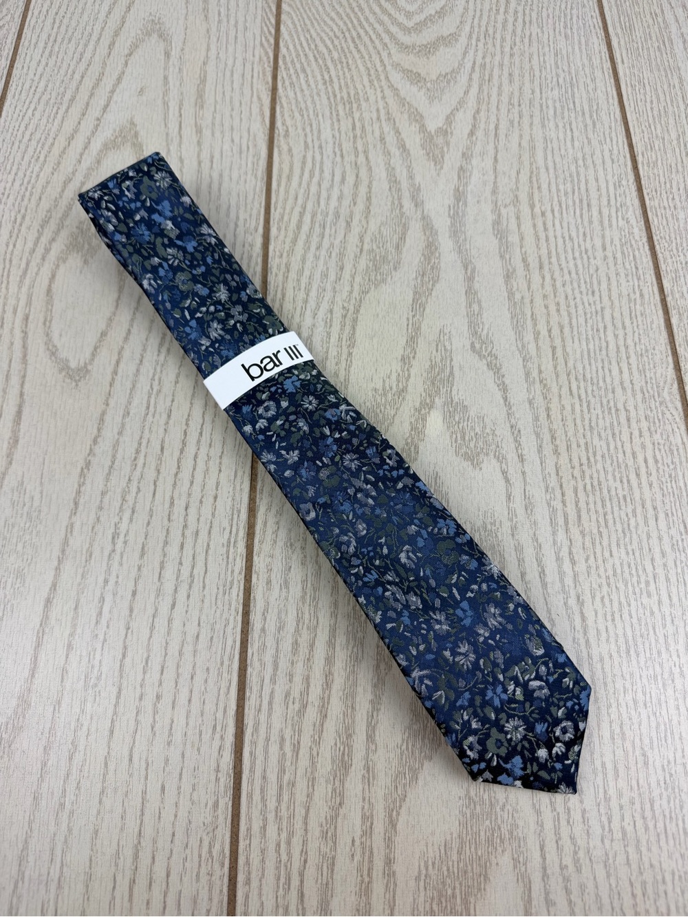 931 Bar III Men's Tie Jenera Floral 300 Green Blue $55 Polyester Skinny Slim